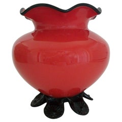 Michael Powolny - Loetz - Bohemian Red Tango Glass Vase - C.R., Early 20th C