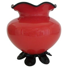 Michael Powolny - Loetz - Vaso di vetro Tango Rosso di Boemia - C. R., inizio XX secolo