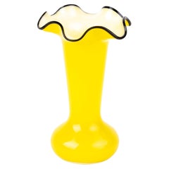 Antique Michael Powolny Loetz Yellow Opaline Glass Art Deco Vase