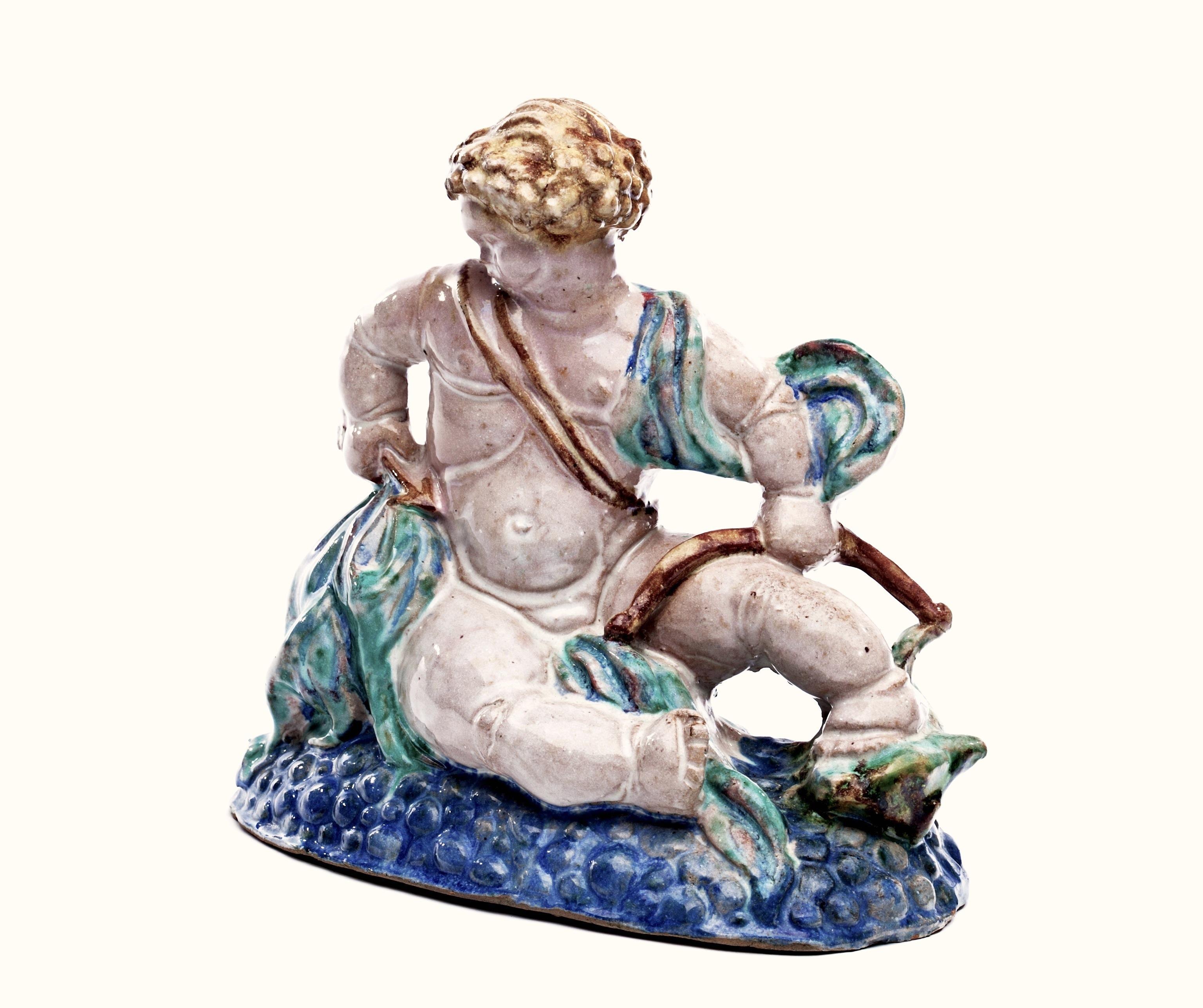 Keramik-Skulptur aus Putto oder Putten im Michael Powolny-Stil (Österreichisch) im Angebot