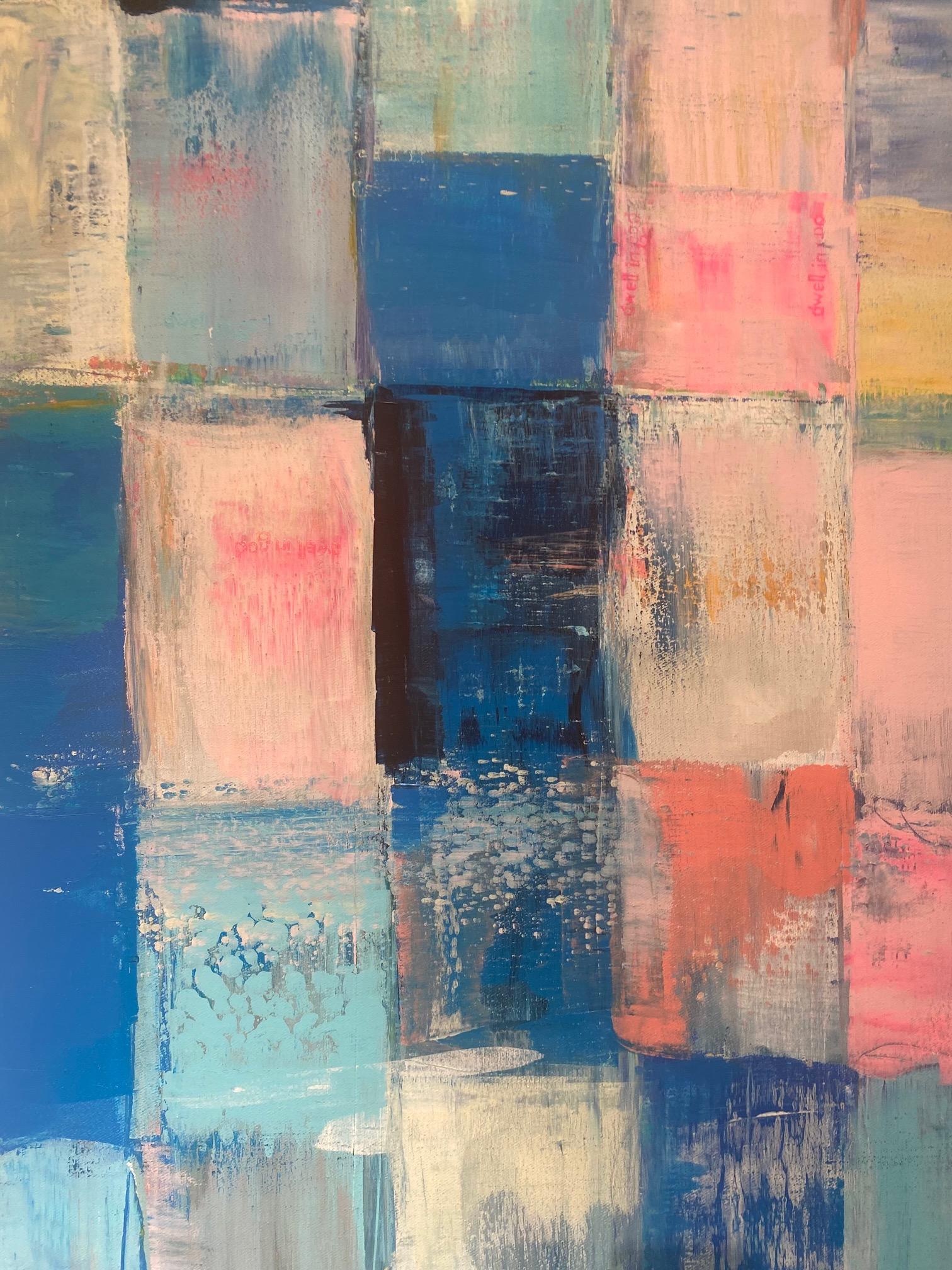 Abstract Nr. 4 - contemporary abstract luminescent squares of colors decending - Painting by Michael Pröpper