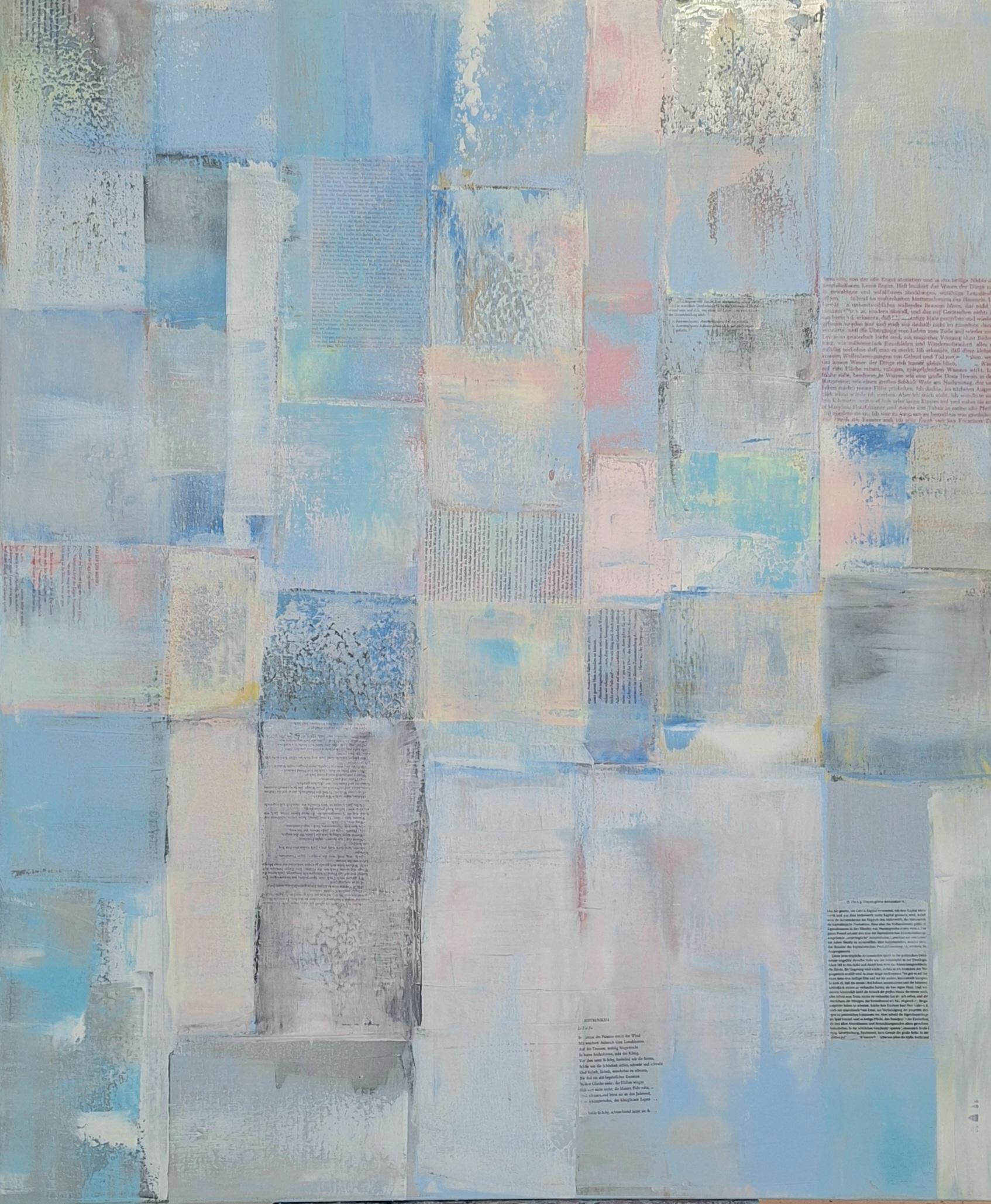 Michael Pröpper Figurative Painting - Abstract Nr. 5 - abstract contemporary art work multilayered assemblage