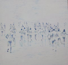 De Profundis Nudes-contemporary art work, figurativ oil painting nudes walking  