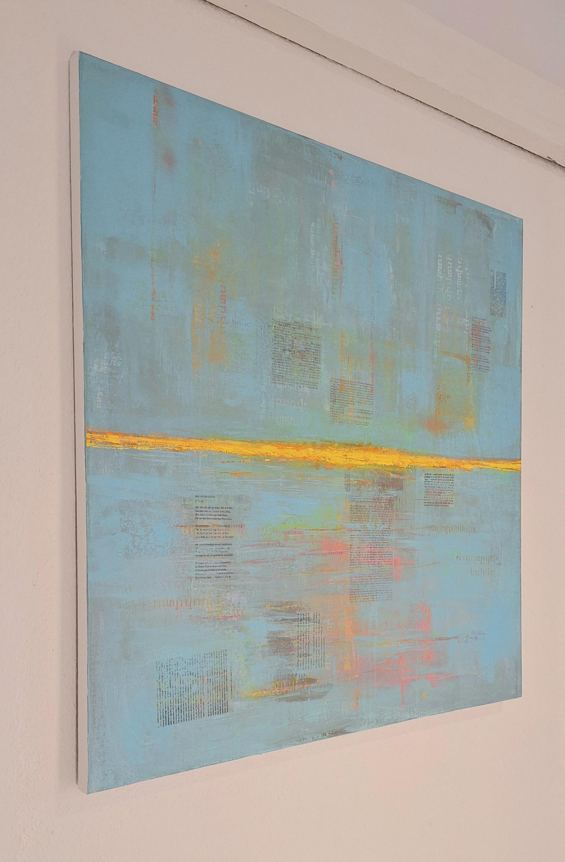 Linea di forza n. 4  - arte astratta contemporanea linea orizzontale pianure dello spazio - Painting Contemporaneo di Michael Pröpper