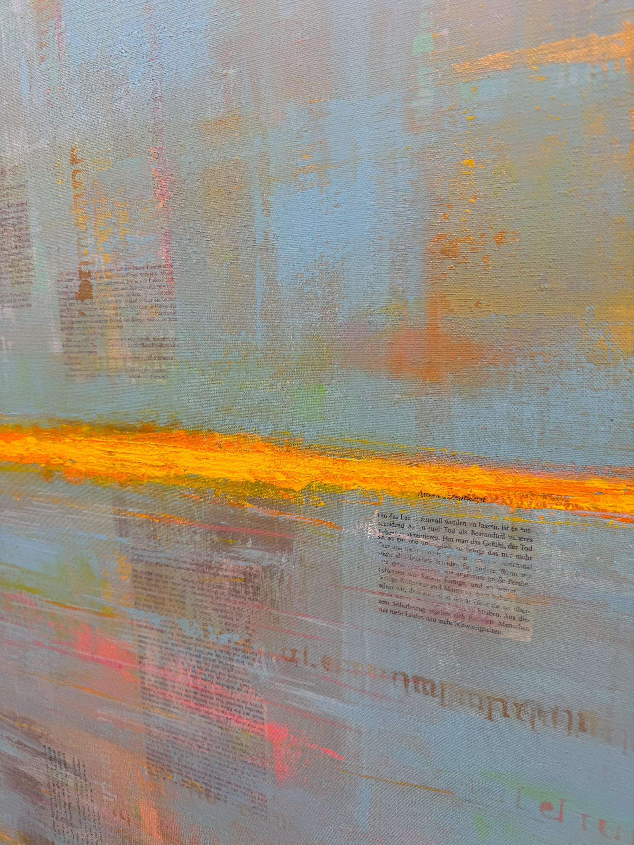 Linea di forza n. 4  - arte astratta contemporanea linea orizzontale pianure dello spazio in vendita 1