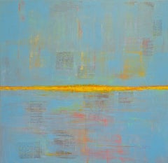 Linea di forza n. 4  - arte astratta contemporanea linea orizzontale pianure dello spazio