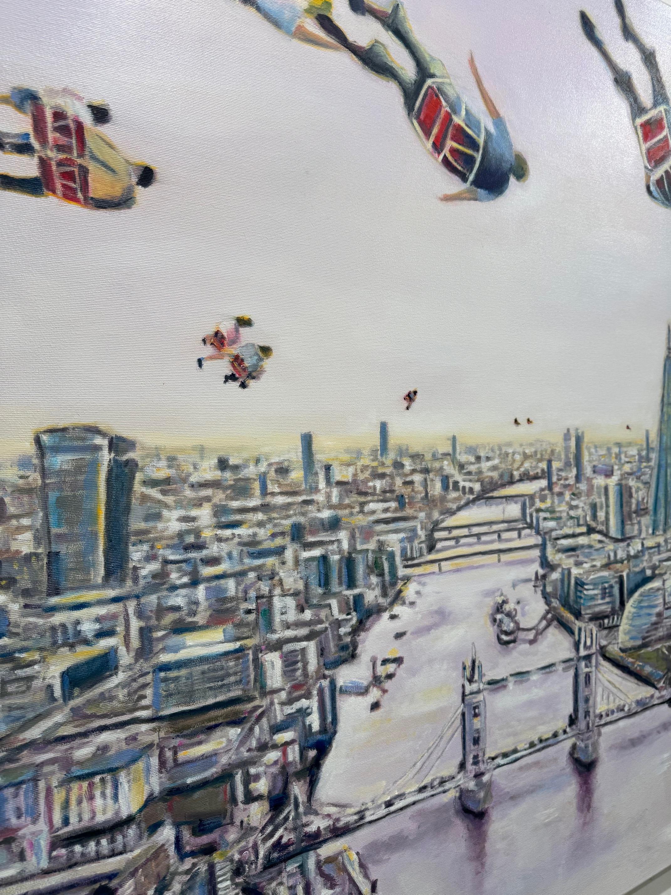 London Calling Nr. 1 - arte contemporáneo figurativo paisaje horizonte de Londres - Painting Contemporáneo de Michael Pröpper