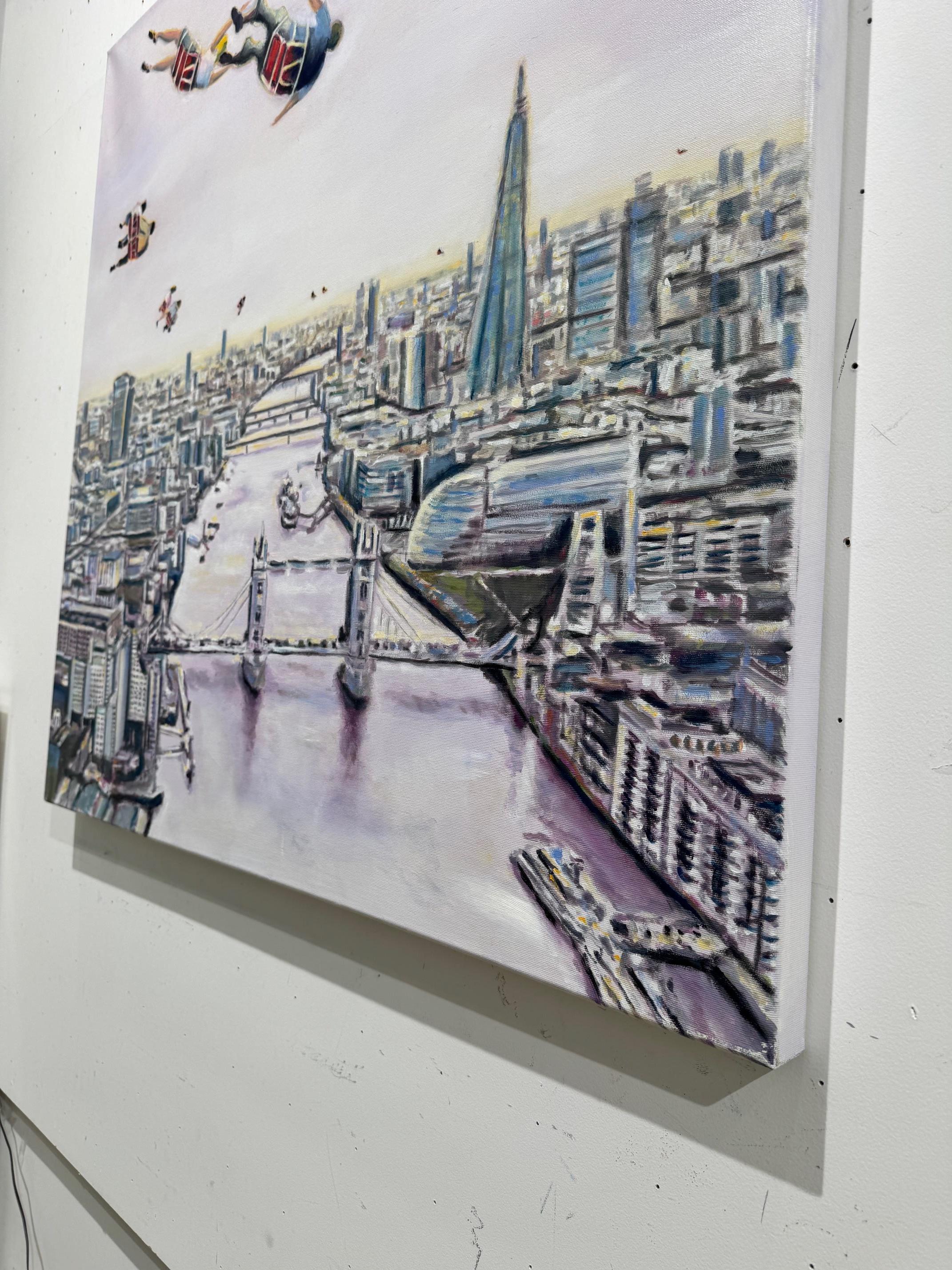 London Calling Nr. 1 - arte contemporáneo figurativo paisaje horizonte de Londres en venta 1