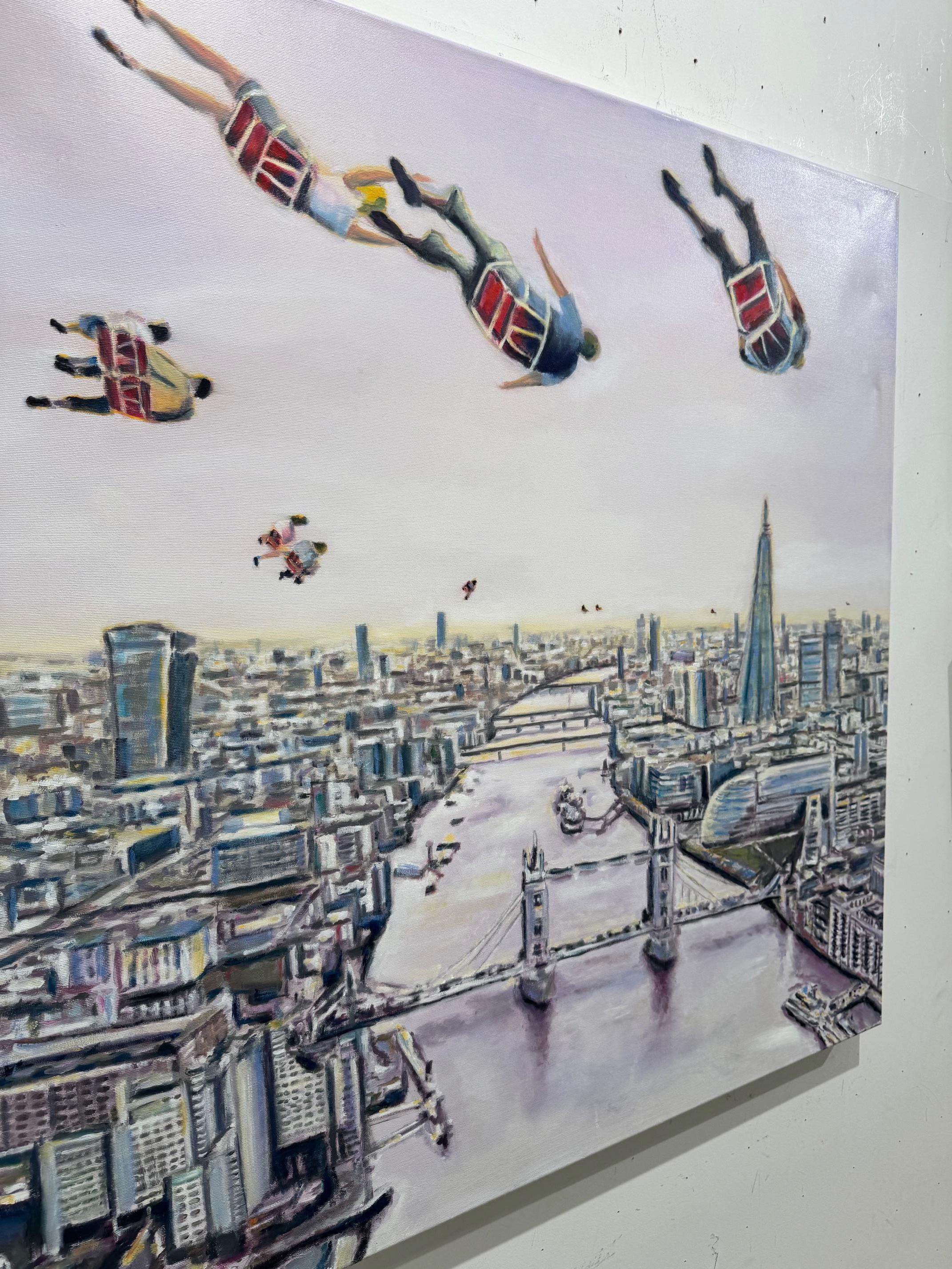 London Calling Nr. 1 - arte contemporáneo figurativo paisaje horizonte de Londres en venta 2