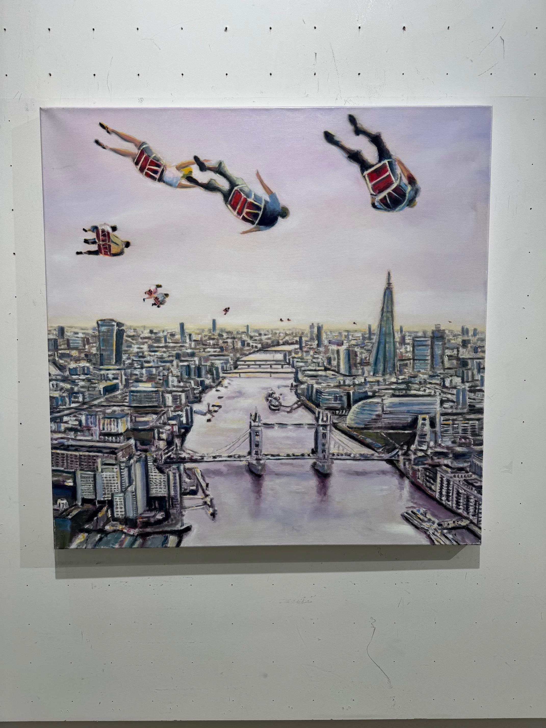 London Calling Nr. 1 - arte contemporáneo figurativo paisaje horizonte de Londres en venta 3