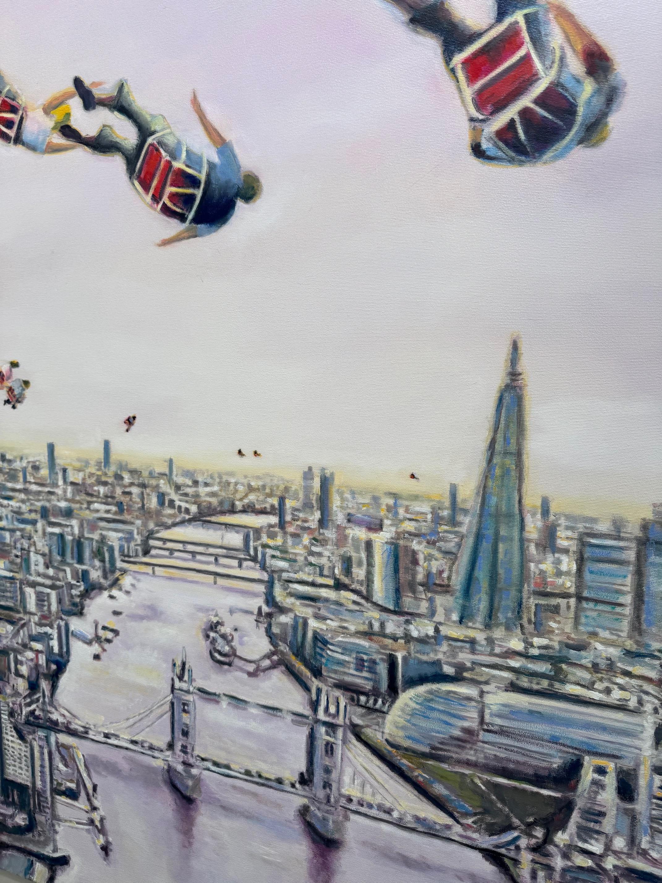 London Calling Nr. 1 - arte contemporáneo figurativo paisaje horizonte de Londres en venta 4