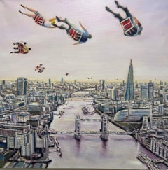 London Calling Nr. 1 - arte contemporáneo figurativo paisaje horizonte de Londres