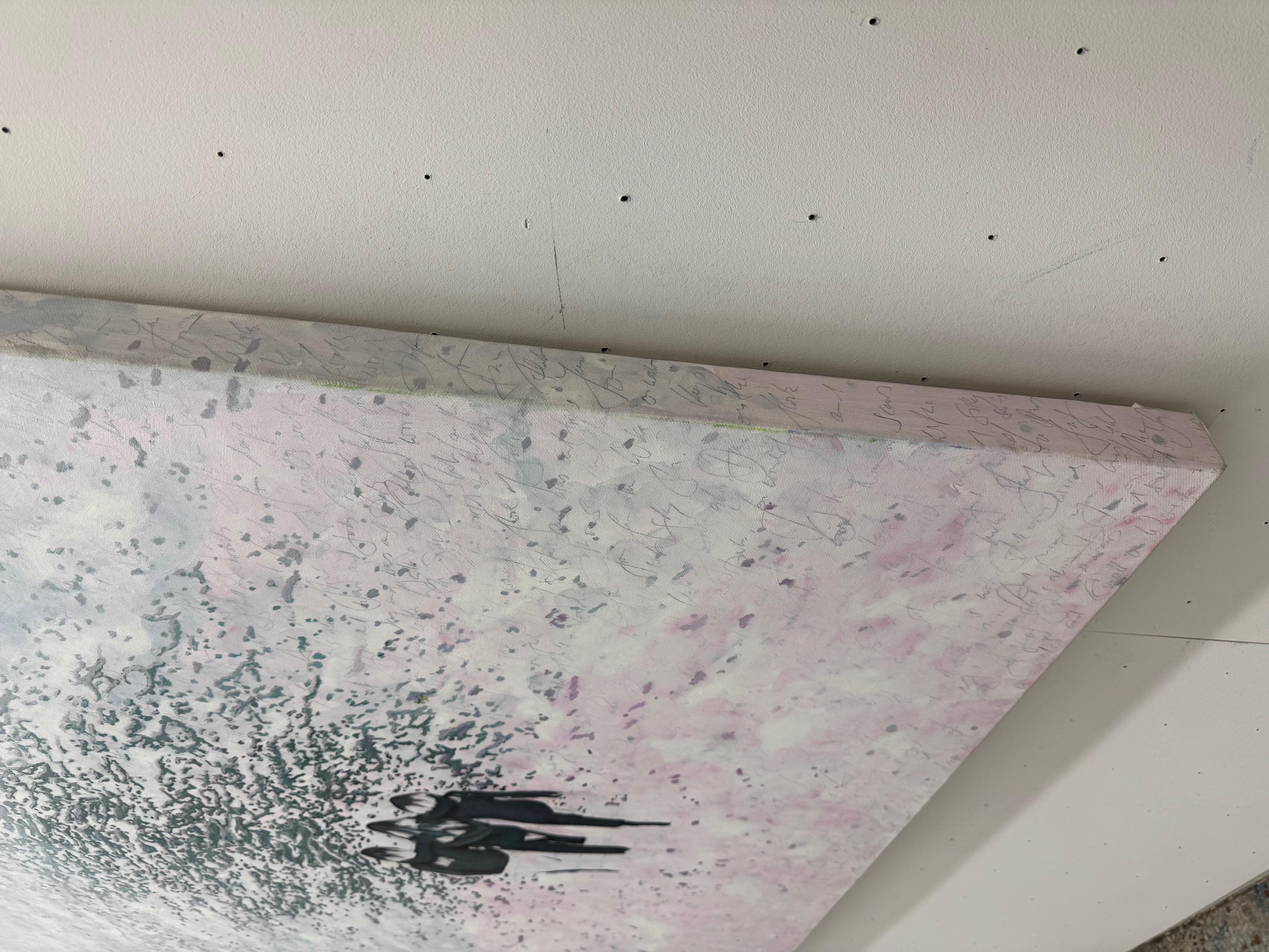 One Direction - obra de arte contemporáneo, pintura al óleo figurativa chicas caminando en venta 4