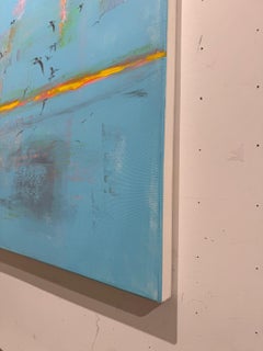 Stromleitung Nr. 1 - Contemporary abstrakte Kunst horizontale Linie Meditation Vögel