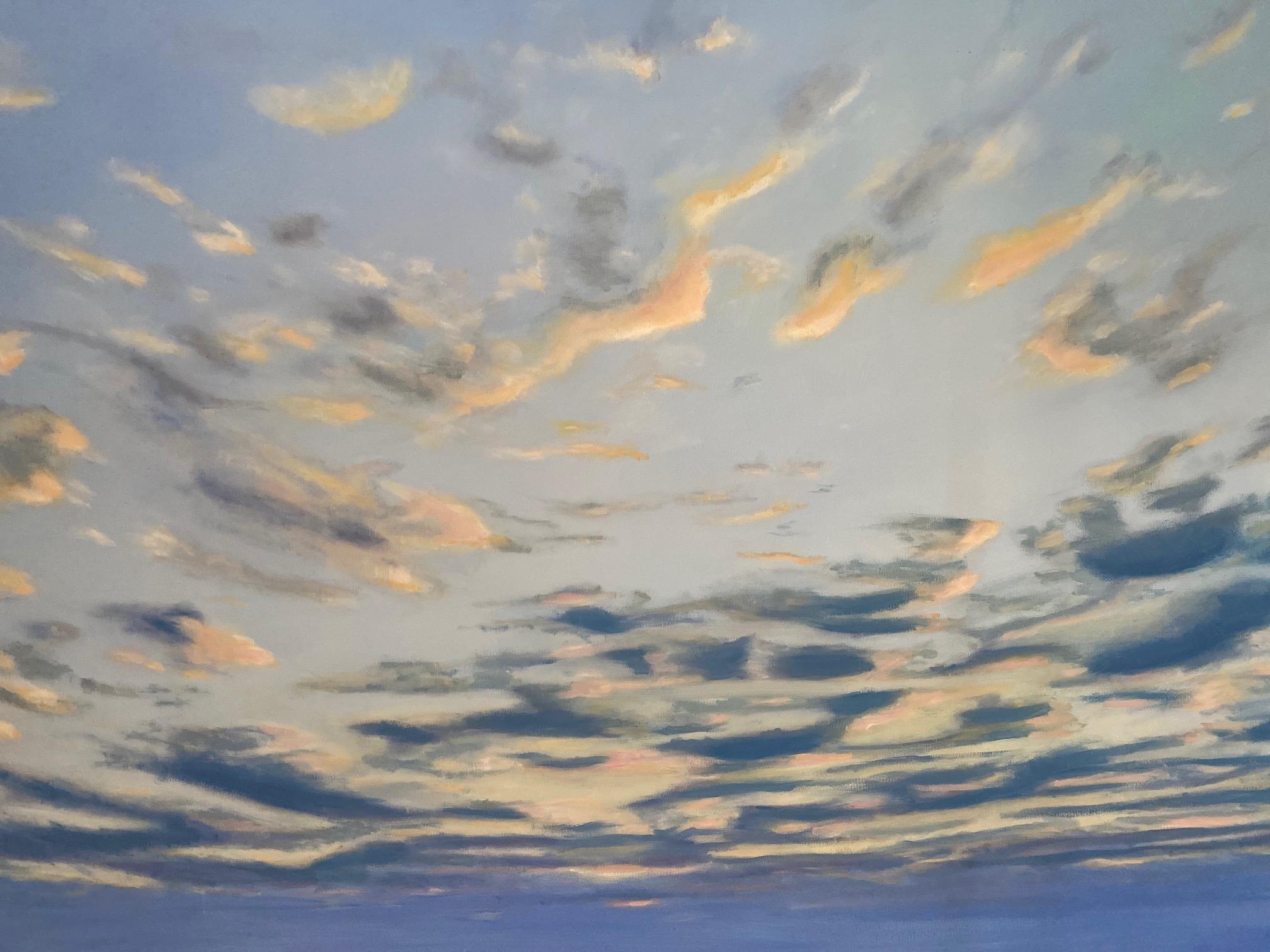 Sky - contemporary figurative landscape painting of luminescent sky  - Painting by Michael Pröpper