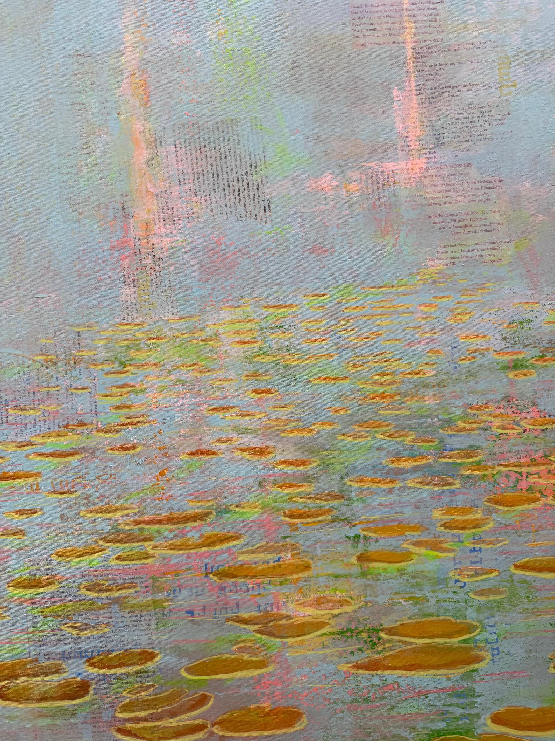 Ninfee Meditazione III - opera contemporanea di ninfee astratte figurative in vendita 1