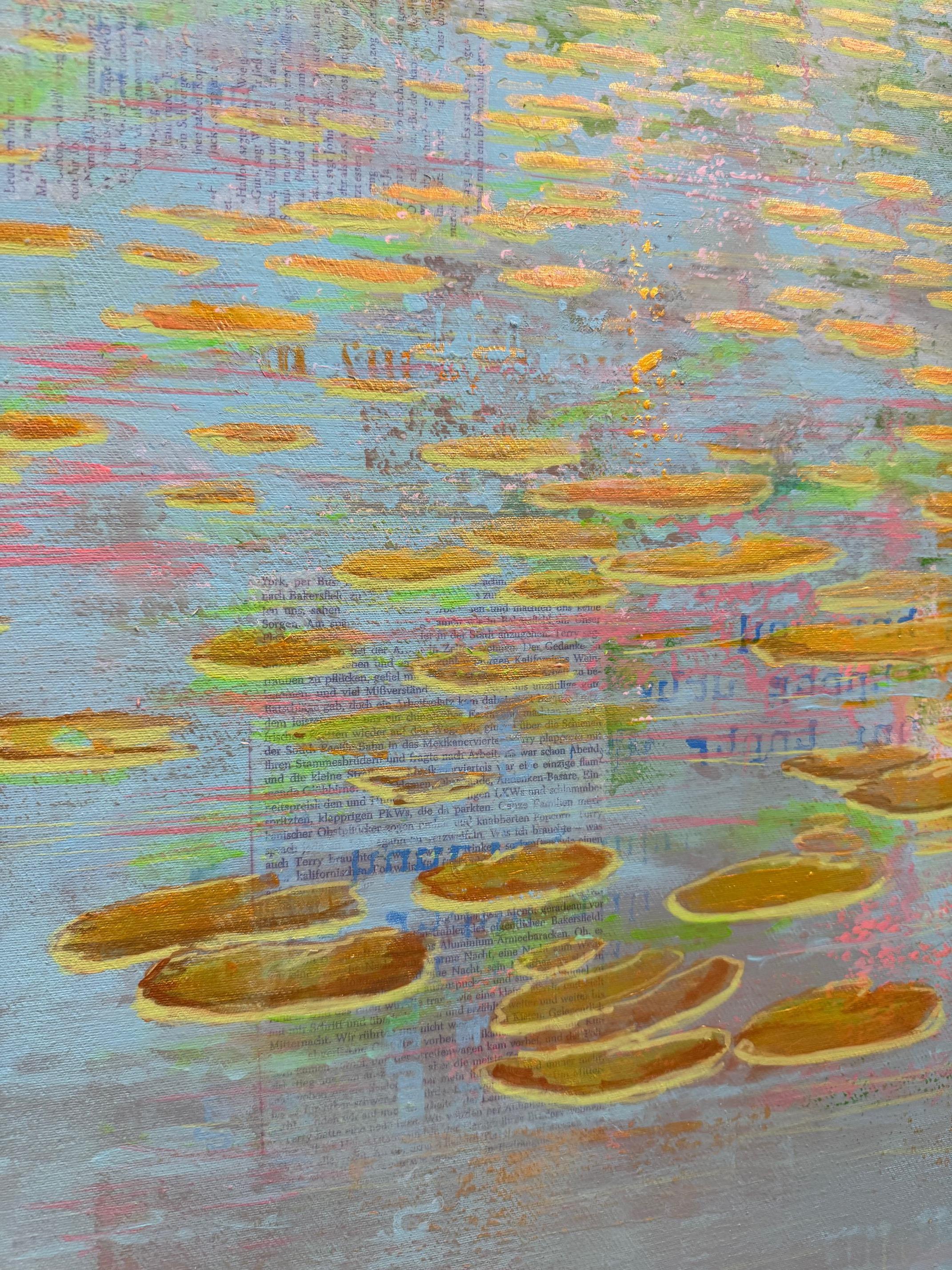 Ninfee Meditazione III - opera contemporanea di ninfee astratte figurative in vendita 3