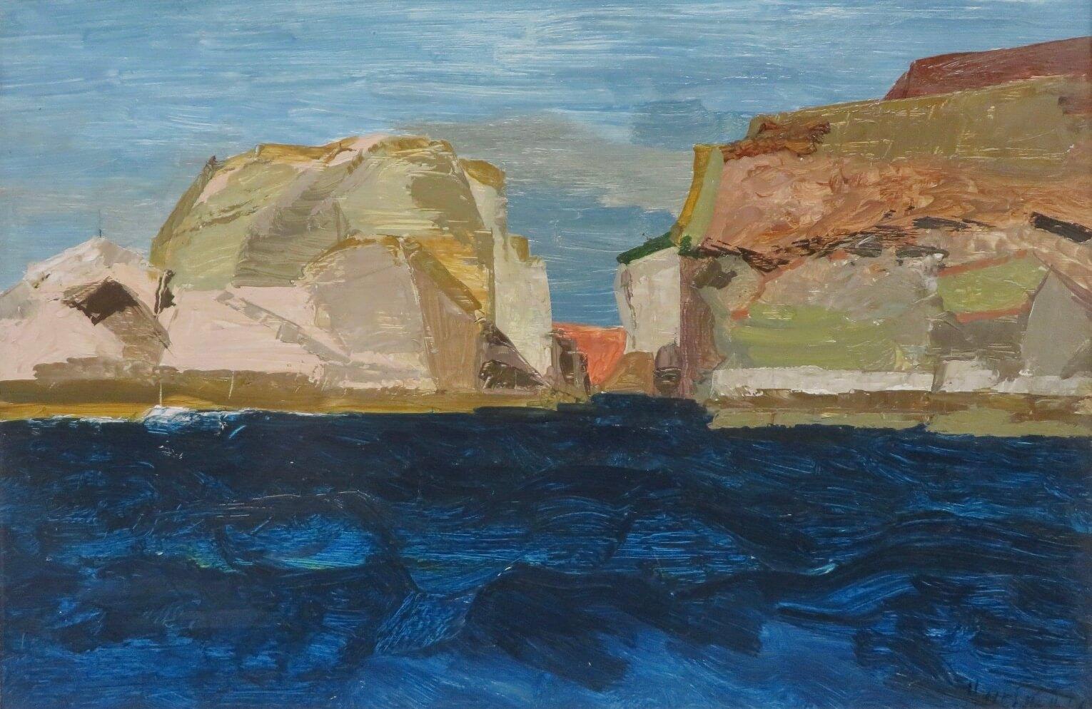 MICHAEL PULLEE NEAC (1936-2021) impressionist oil painting BURGH ISLAND DEVON 2