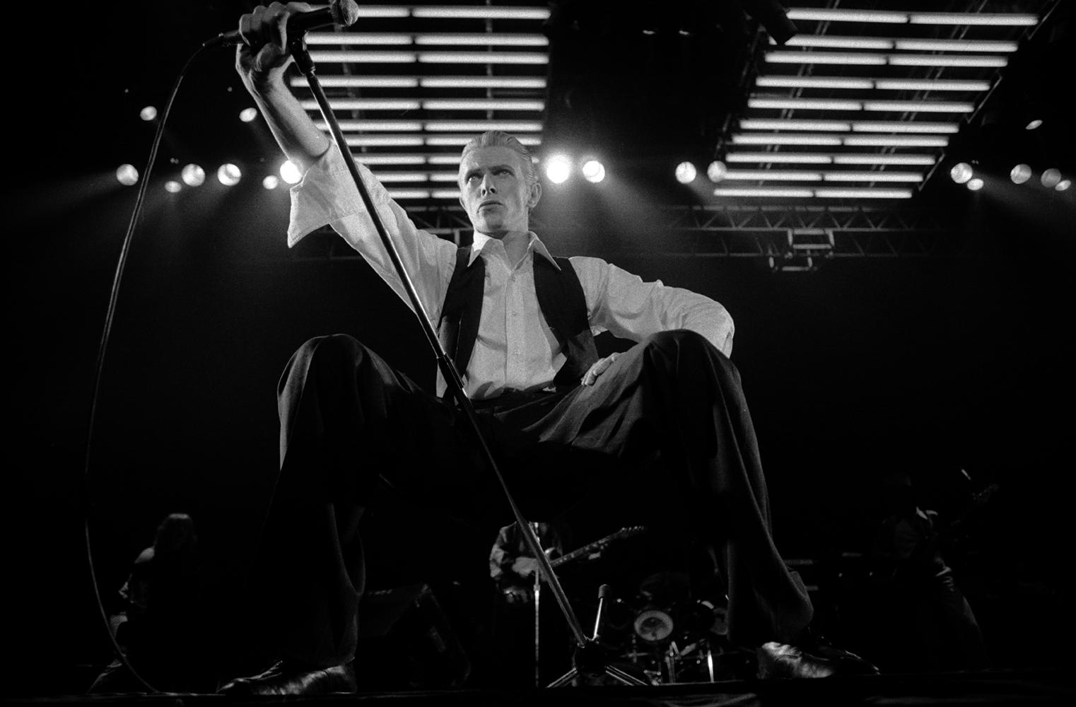 Michael Putland Portrait Photograph - David Bowie On Stage  1976  Limited Estate Edition