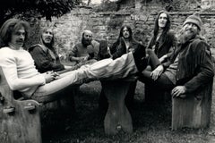 Hawkwind with Feet Up Group Portrait Outdoors Retro Original Photograph