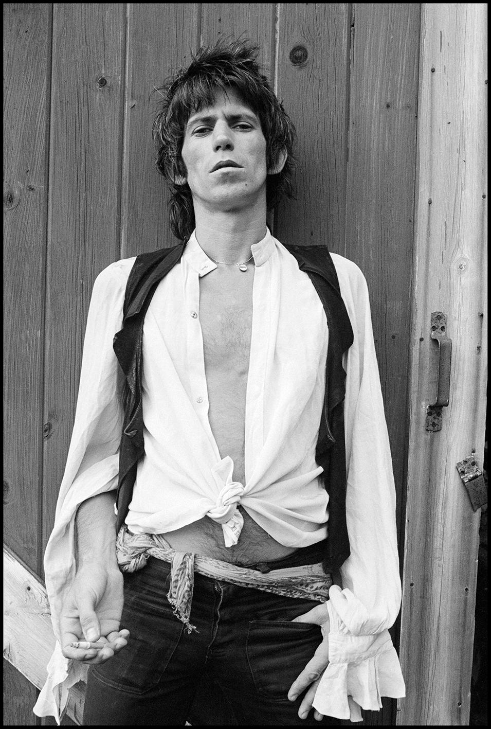 Michael Putland Black and White Photograph - Keith Richards  - 20th century black and white music photography 