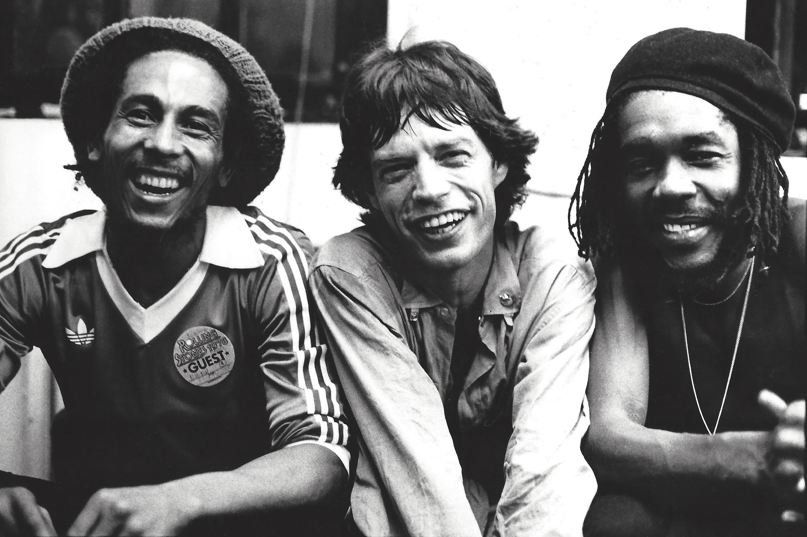 Michael Putland Black and White Photograph - Marley, Jagger, and Tosh Vintage Original Photograph