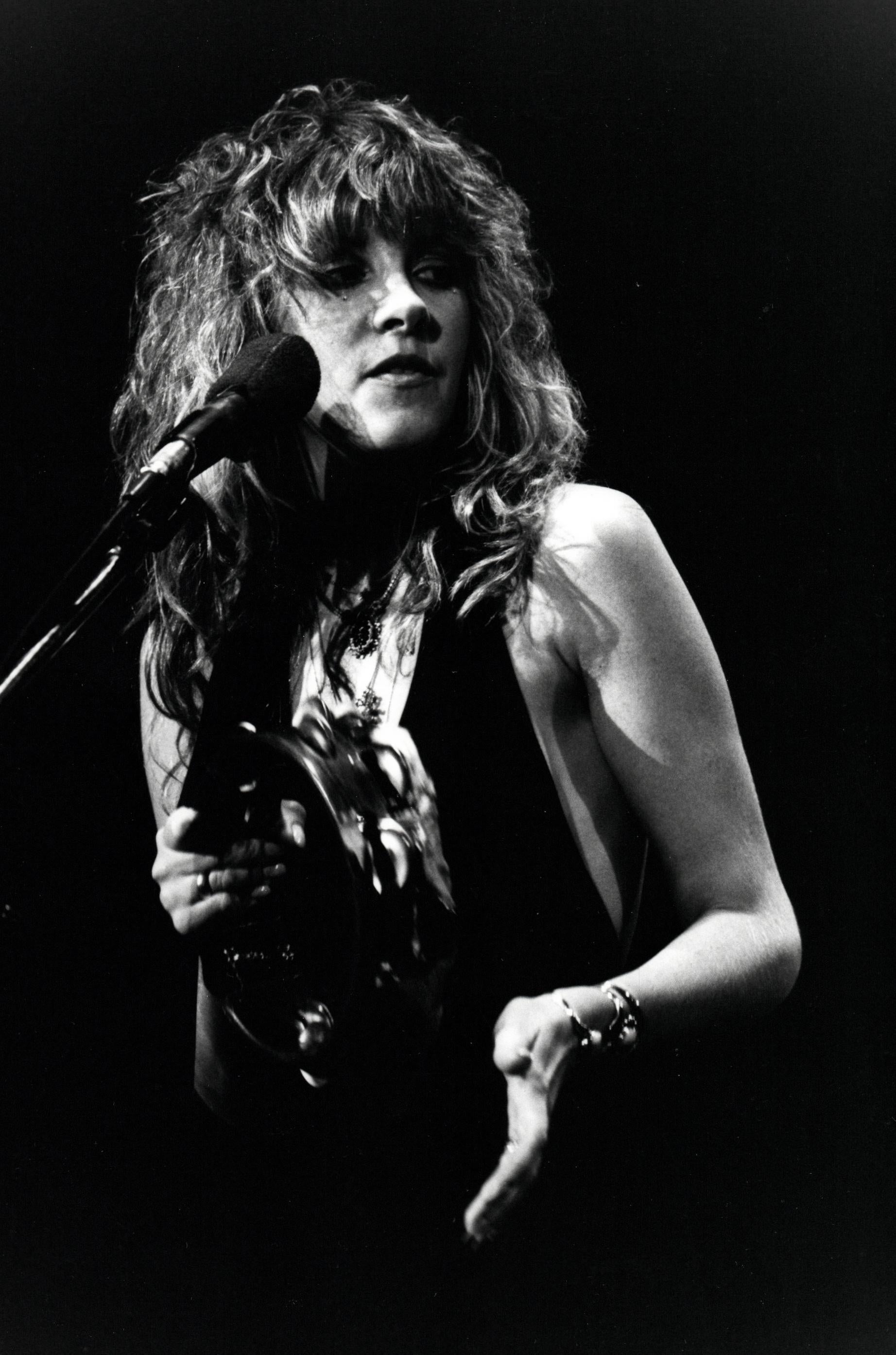 Michael Putland Portrait Photograph - Stevie Nicks Candid on Stage Vintage Original Photograph