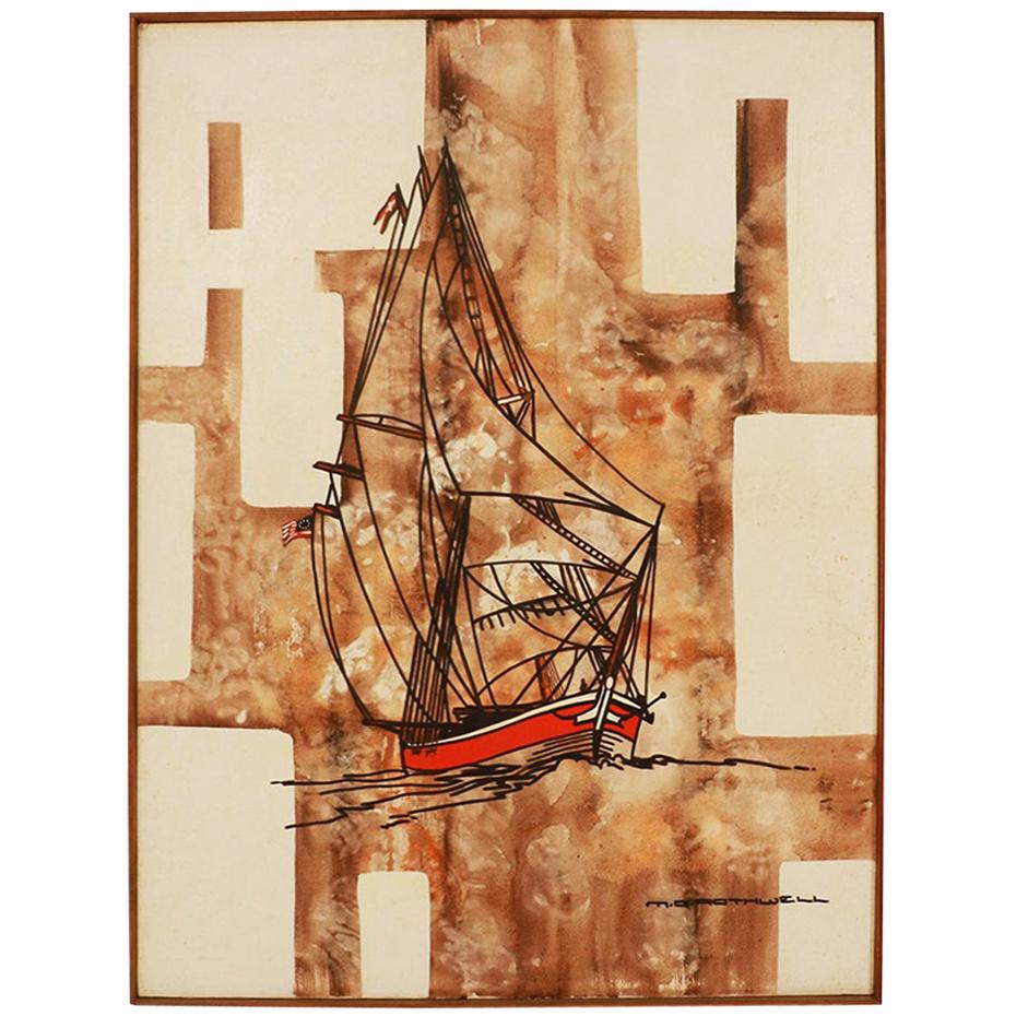 Midcentury Abstract  Oil Painting Michael Quincy Rothwell