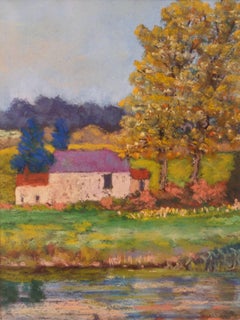 Country Landscape - Late 20th Century Impressionist Oil by Michael Quirke