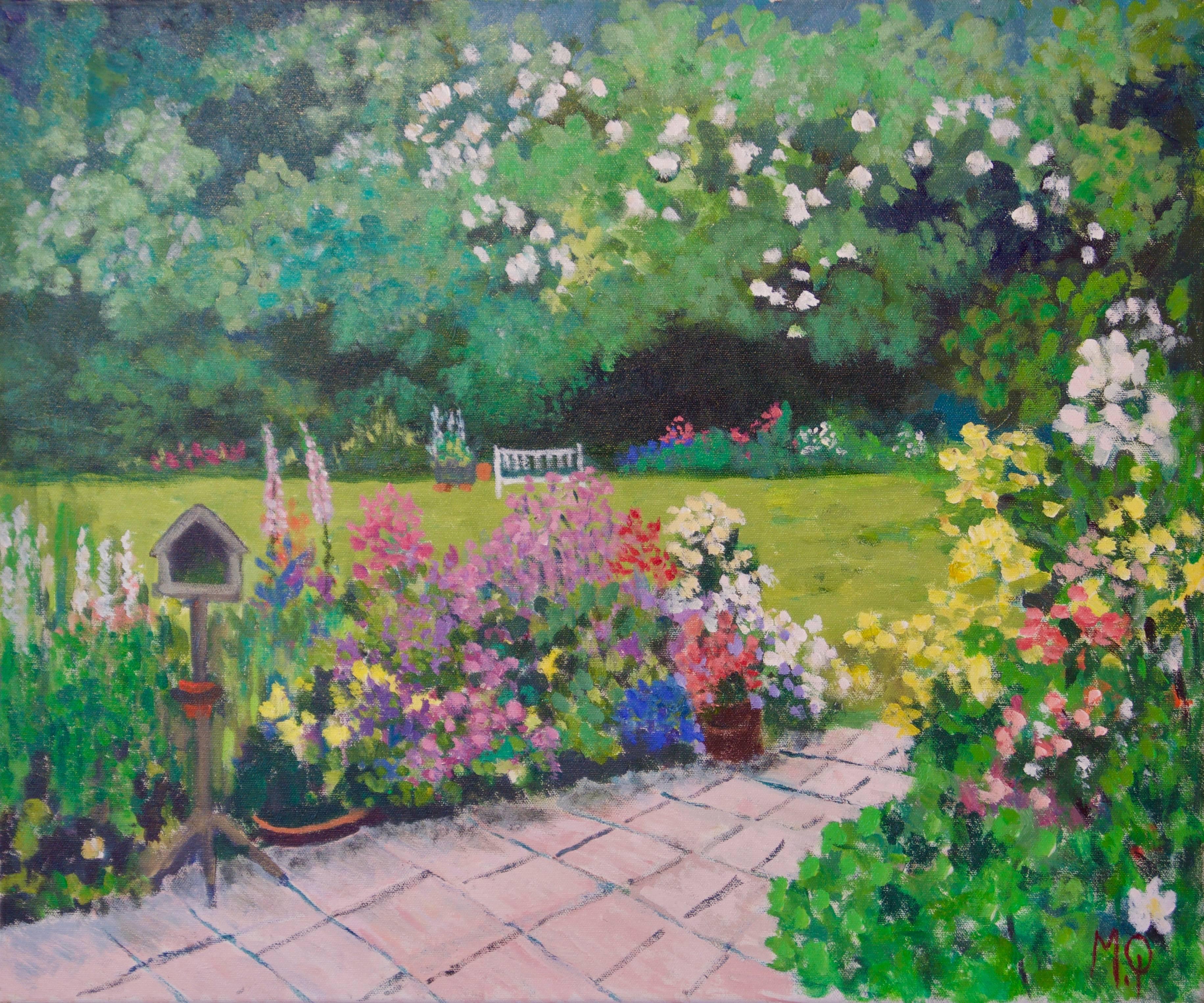 Michael Quirke Landscape Painting - Eve's Garden - Early 21st Century Impressionist Landscape Acrylic by Quirke