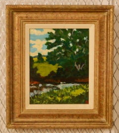 Landscape - Late 20th Century Impressionist Acrylic on Board by  Michael Quirke