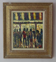 Late Night Shopping - Late 20th Century Impressionist Acrylic of London - Quirke