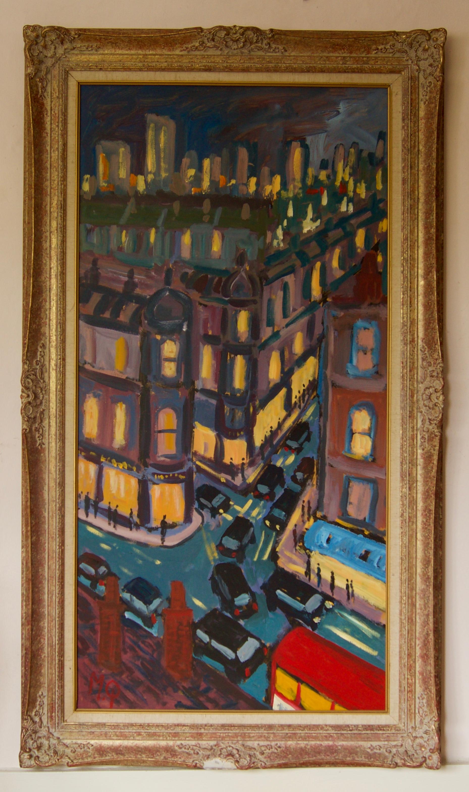 North Kensington - Late 20th Century Impressionist Acrylic Piece London - Quirke - Painting by Michael Quirke