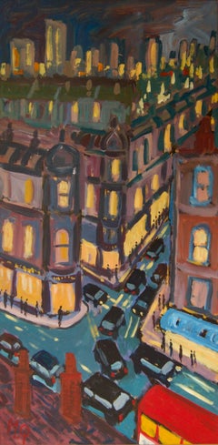 Vintage North Kensington - Late 20th Century Impressionist Acrylic Piece London - Quirke