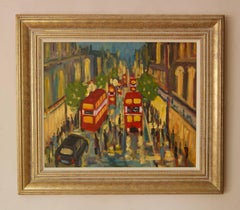 West End London - Late 20th Century Impressionist Acrylic by Michael Quirke