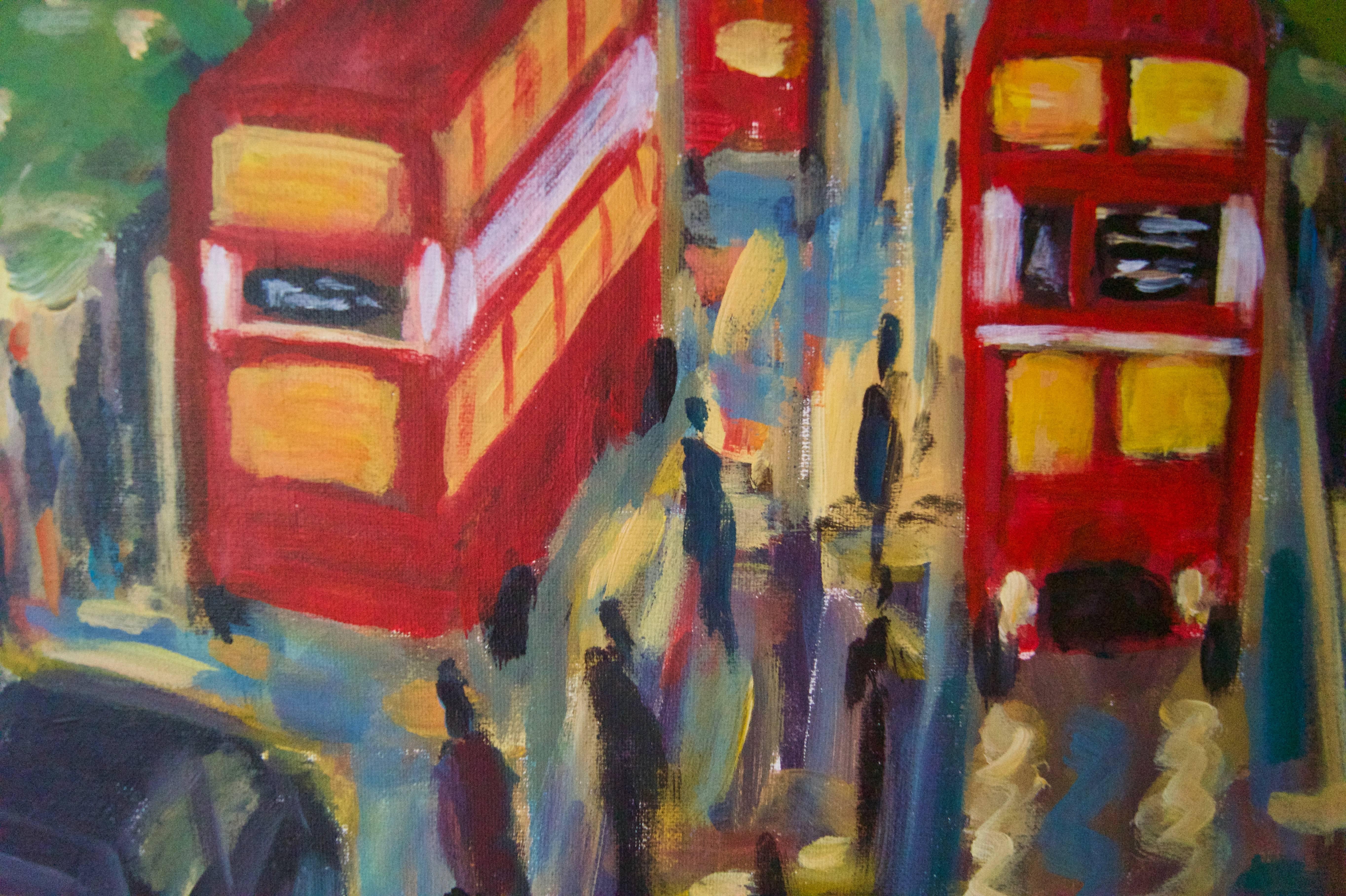 West End London - Late 20th Century Impressionist Acrylic by Michael Quirke 3