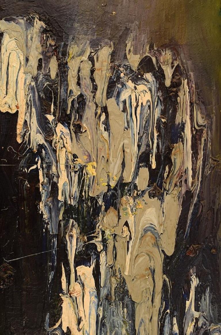 Modern Michael Qvarsebo, Listed Swedish Artist, Oil on Canvas, Abstract Composition For Sale