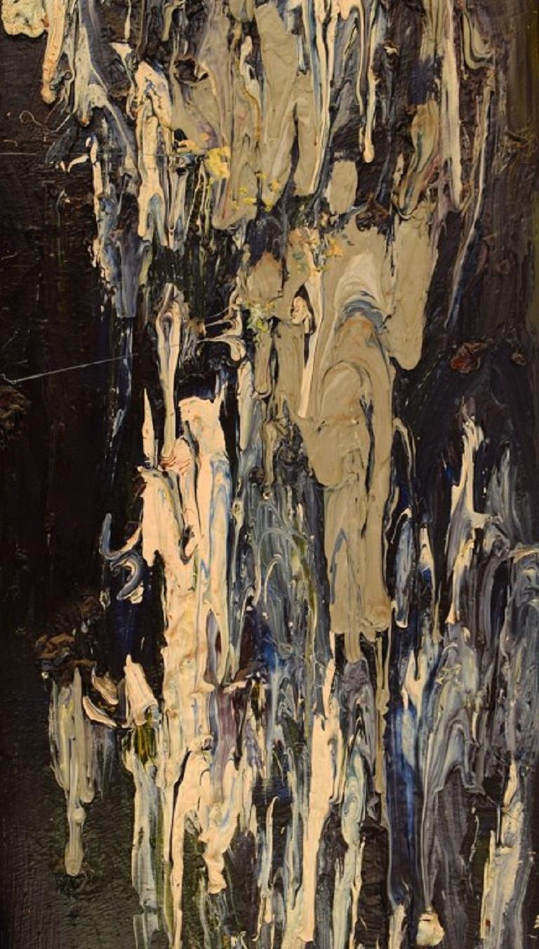 Suédois Michael Qvarsebo, artiste suédois référencé, huile sur toile, composition abstraite en vente