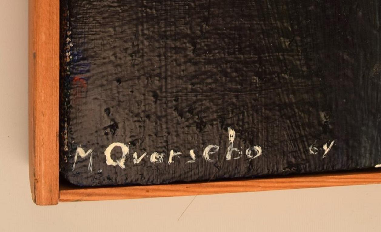 Toile Michael Qvarsebo, artiste suédois référencé, huile sur toile, composition abstraite en vente