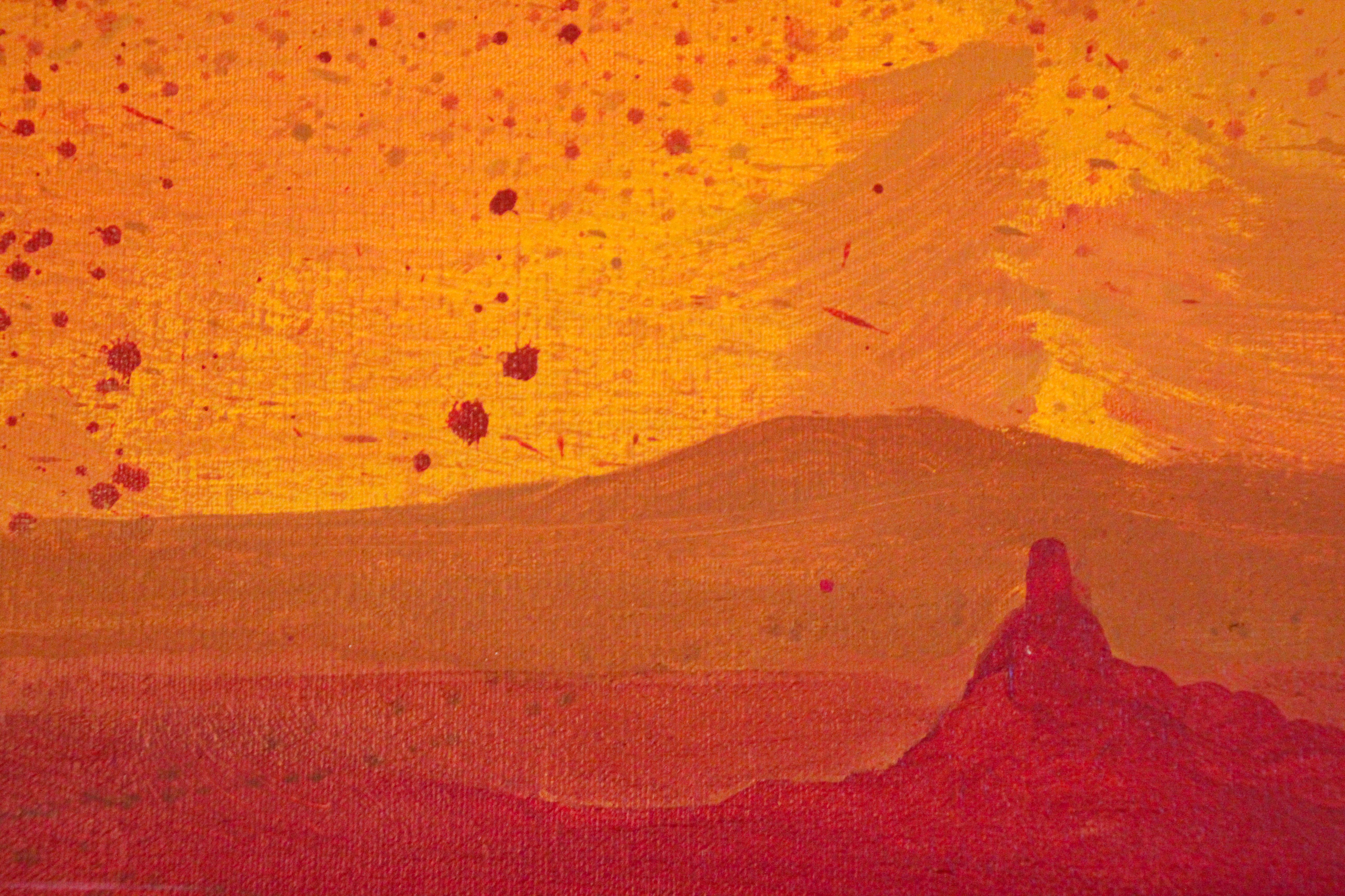 Grande peinture d'art signée Michael Raburn « Dawsons View », paysage du sud-ouest des États-Unis en vente 4