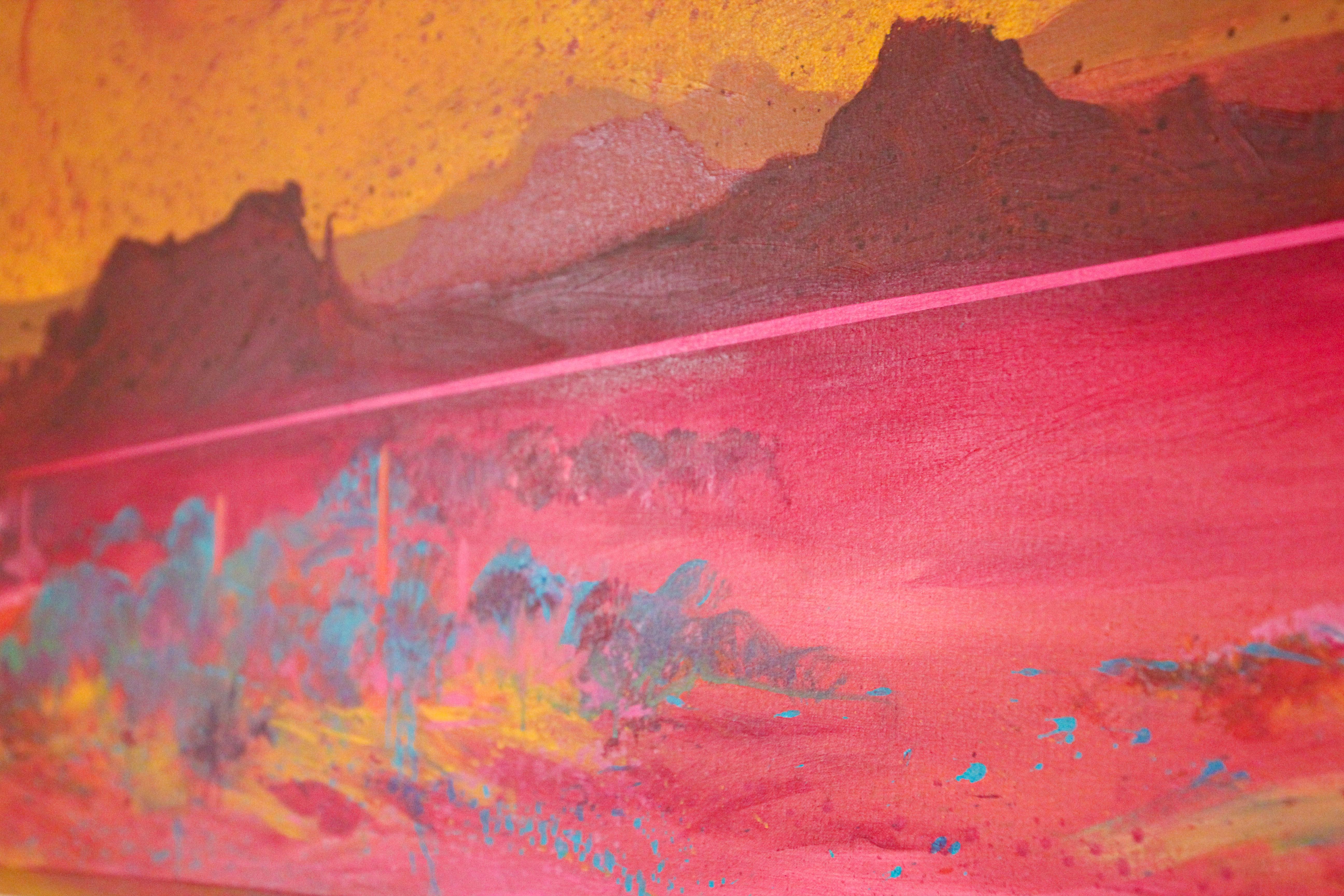 Grande peinture d'art signée Michael Raburn « Dawsons View », paysage du sud-ouest des États-Unis en vente 6