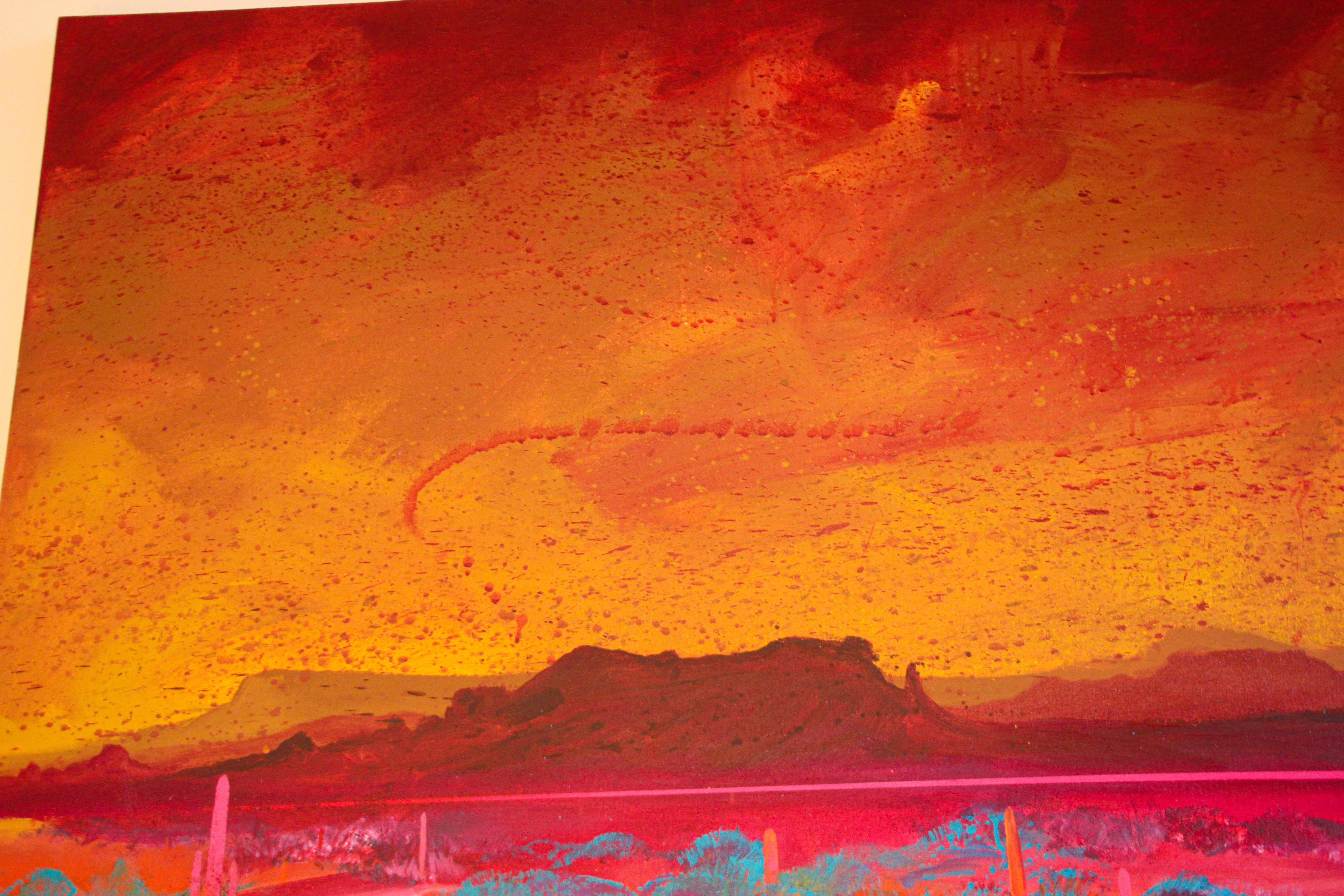 Grande peinture d'art signée Michael Raburn « Dawsons View », paysage du sud-ouest des États-Unis en vente 7