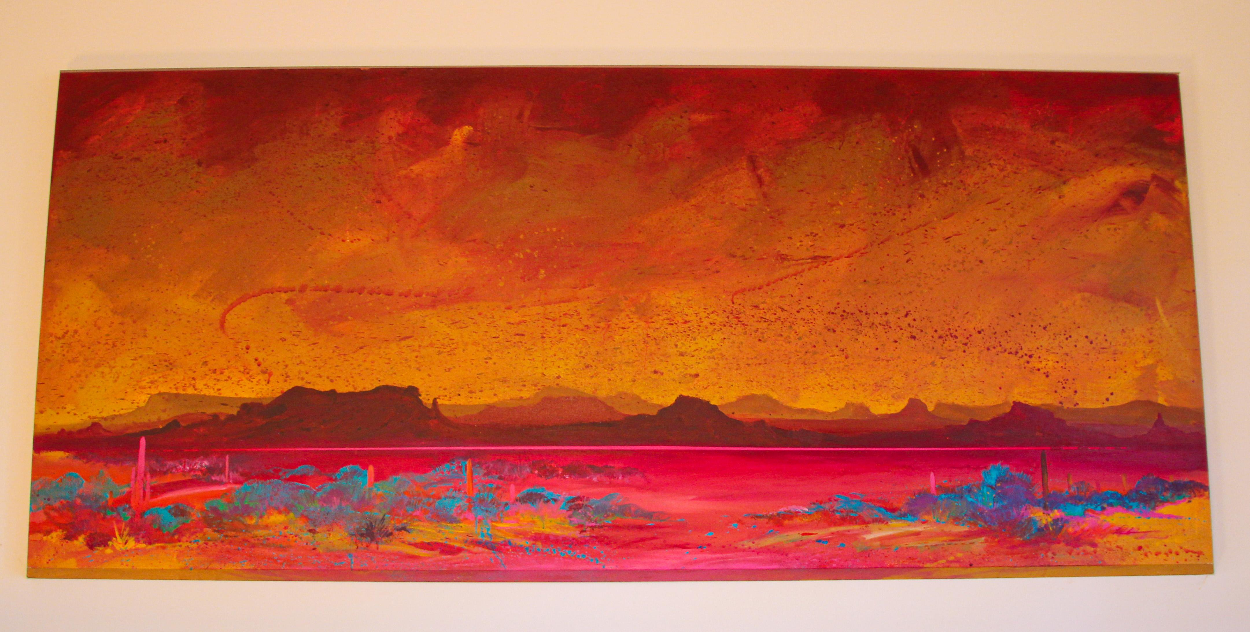 Grande peinture d'art signée Michael Raburn « Dawsons View », paysage du sud-ouest des États-Unis en vente 10