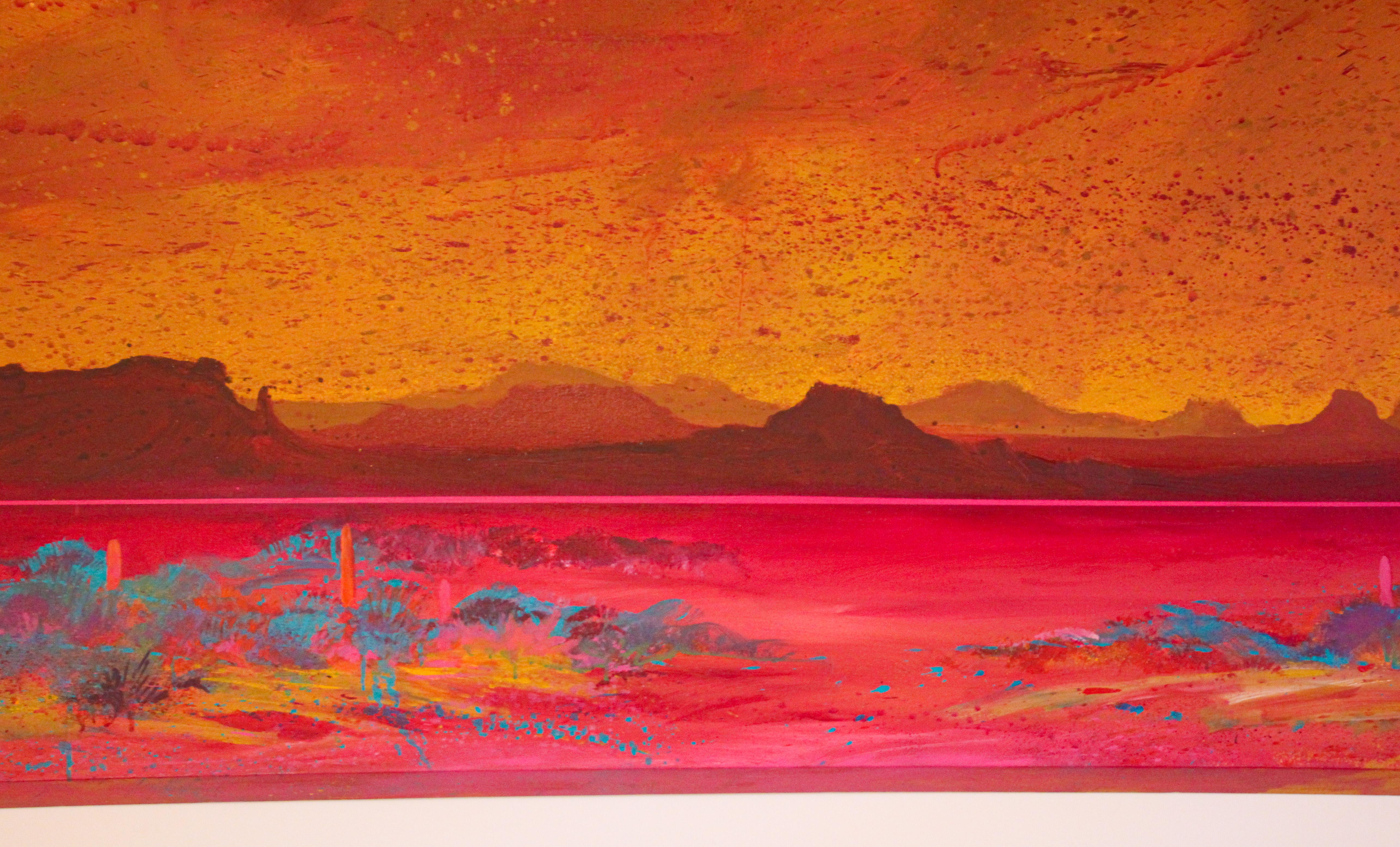 Grande peinture d'art signée Michael Raburn « Dawsons View », paysage du sud-ouest des États-Unis Bon état - En vente à North Hollywood, CA