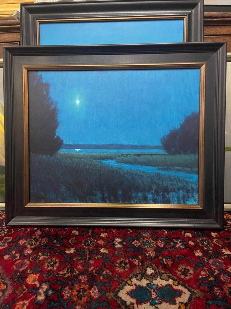 Gerahmtes Ölgemälde auf Leinwand „In the Still of the Night“, Michael Reibel im Angebot 1