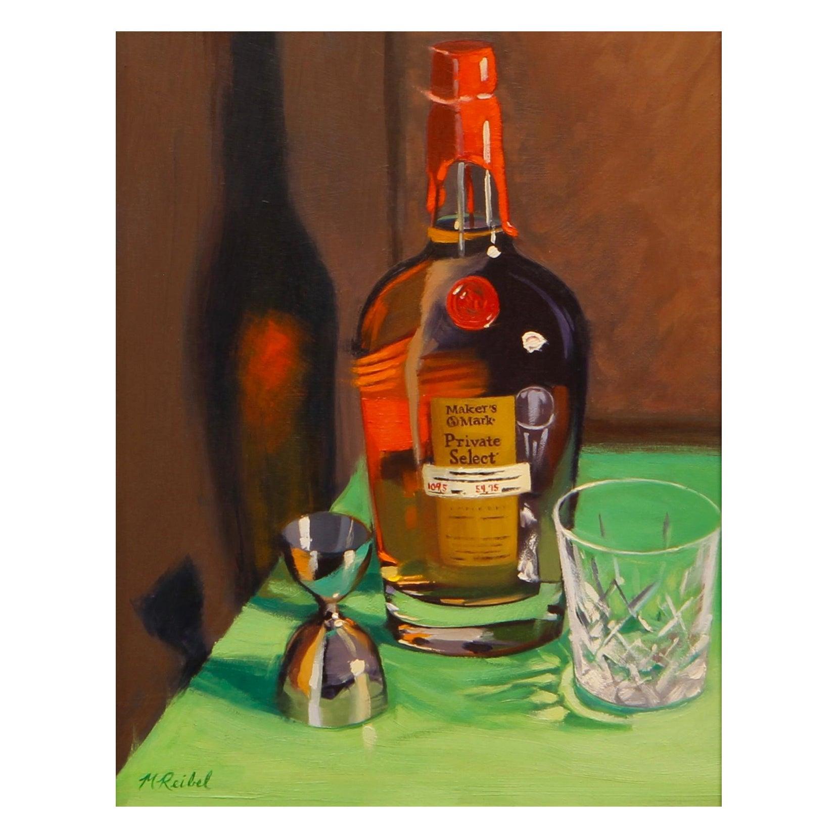 Oil on canvas framed painting "Maker's Mark Private Select" by Michael Reibel. Unframed 14" x 11"

Born in 1964 and raised in Louisville, Kentucky, Michael’s earliest recollection of creating art was at the age of 5 during a summer art camp at the