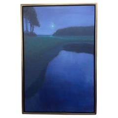 Óleo sobre lienzo enmarcado "Impresiones nocturnas", Michael Reibel
