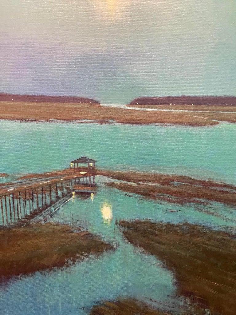 Gerahmtes Ölgemälde auf Leinwand „Starry Night in the Low Country“, Michael Reibel im Angebot 2