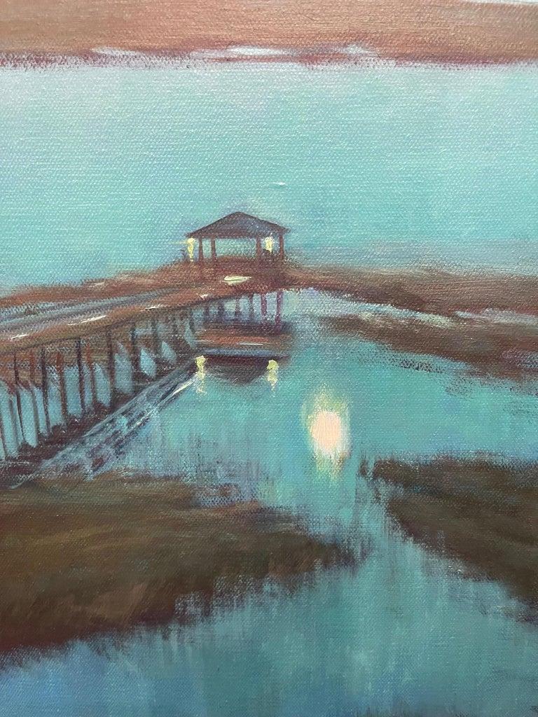 Gerahmtes Ölgemälde auf Leinwand „Starry Night in the Low Country“, Michael Reibel im Angebot 5