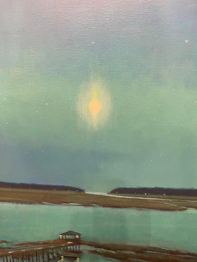 Gerahmtes Ölgemälde auf Leinwand „Starry Night in the Low Country“, Michael Reibel im Angebot 6